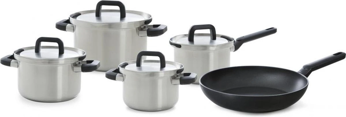 BK Flow Cool Pannenset - 9-delig - Veilig Afgietsysteem - Inductie 1 BK Flow Cool Pannenset - 9-delig - Veilig Afgietsysteem - Inductie