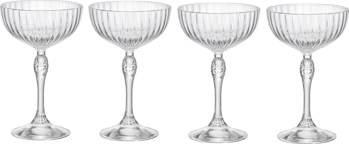 Bormioli Rocco Cocktailglazen America 20's 220 Ml - 4 Stuks 1 Bormioli Rocco Cocktailglazen America 20's 220 Ml - 4 Stuks