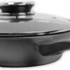 Merkloos Keukenpan Met Deksel En Heeft Een Diameter Van Ø 28 Cm - Luxe Hapjespan Keukenpan Van 28cm Anti-aanbaklaag - Handvat Zwart - Pan Met Deksel
