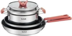 TEFAL G720S604 6-delige Stapelbare Pannenset OPTI'SPACE - RVS - Alle Kookplaten Inclusief Inductie -Aanbiedingen Keukengerei Winkel 1200x609