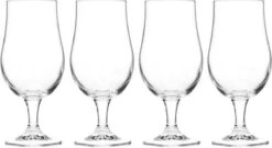 Merkloos 8x Bierglazen Op Voet 370 Ml - Speciaalbier Glazen 18 Cm Hoog