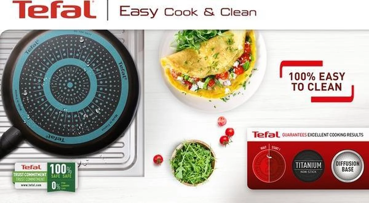 Tefal Sauteerpan Cook & Clean 26 Cm Aluminium Zwart 4 Tefal Sauteerpan Cook & Clean 26 Cm Aluminium Zwart - Afbeelding 4