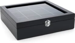 Bredemeijer - Theedoos 12-vaks Venster Bamboe Zwart -Aanbiedingen Keukengerei Winkel 1200x696 1