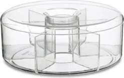 Mepal - Theedoos Rond - Transparant - 6 Vakken - Opbergdoos - Theekist