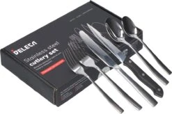 Deleca 8 Persoons Bestekset (48-delig) - Lepels, Messen, Vorken & Steakmessen - Vaatwasserbestendig - Zilver / RVS -Aanbiedingen Keukengerei Winkel 1200x799 16