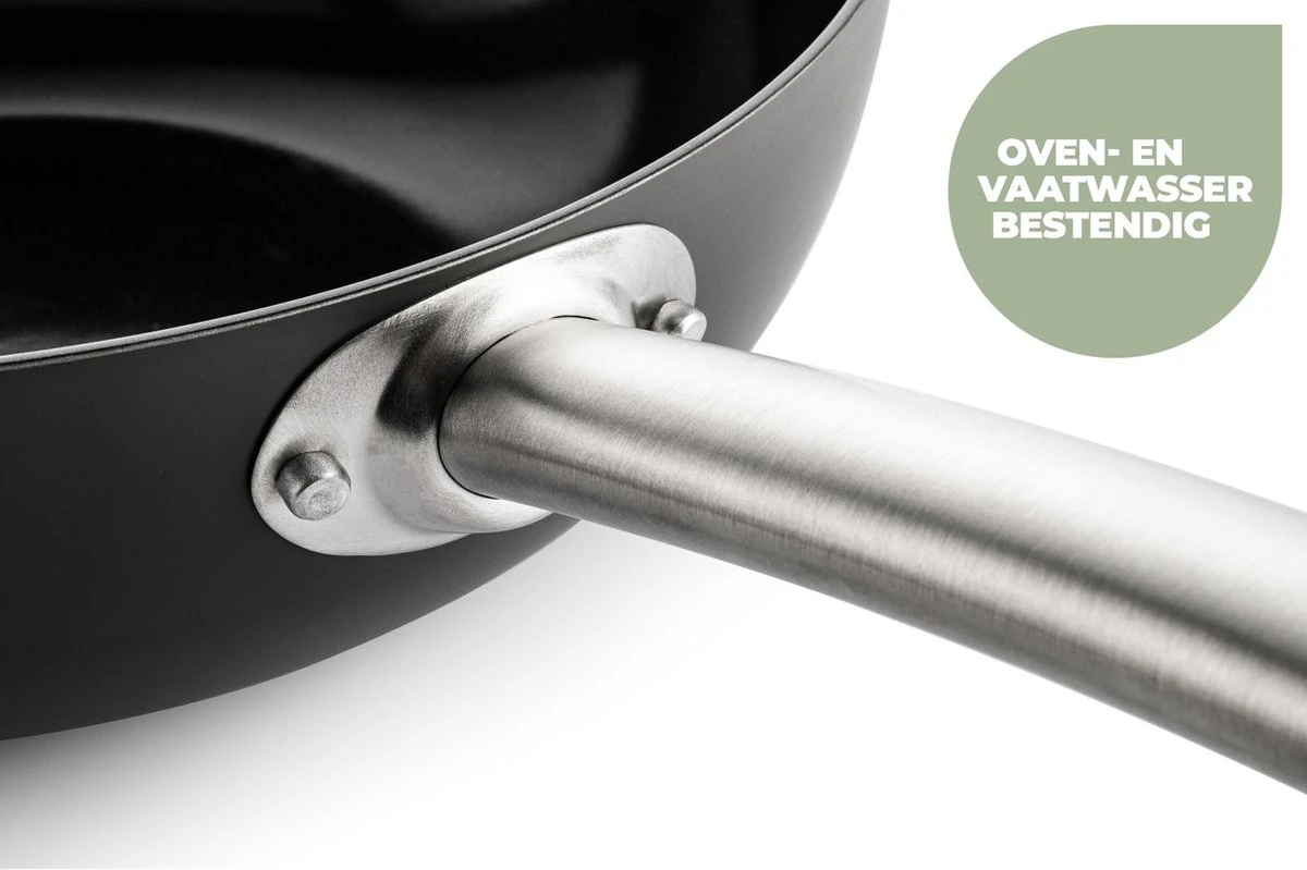 ISENVI Murray Keramische Sauspan 16 CM - RVS Greep 2 ISENVI Murray Keramische Sauspan 16 CM - RVS Greep - Afbeelding 2