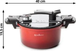 Rosmarino - Snelkookpan Met Glazen Deksel - Zwart - Ø24cm - 5 Liter - 100% PFAS & PFOA Vrij - Aluminium - Pressure Cooker - Non-stick Minerale Coating - Ergonomische Handgrepen - Geschikt Voor Alle Warmtebronnen -Aanbiedingen Keukengerei Winkel 1200x800 82