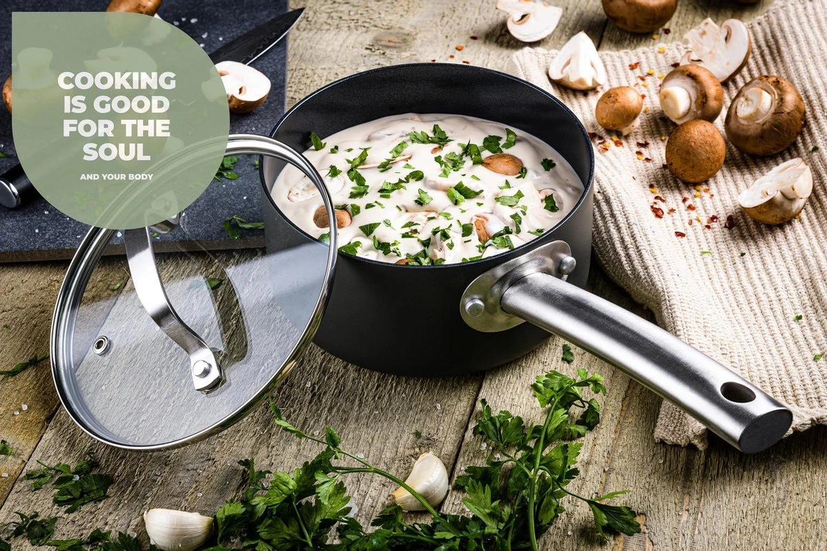 ISENVI Murray Keramische Sauspan 16 CM - RVS Greep 3 ISENVI Murray Keramische Sauspan 16 CM - RVS Greep - Afbeelding 3