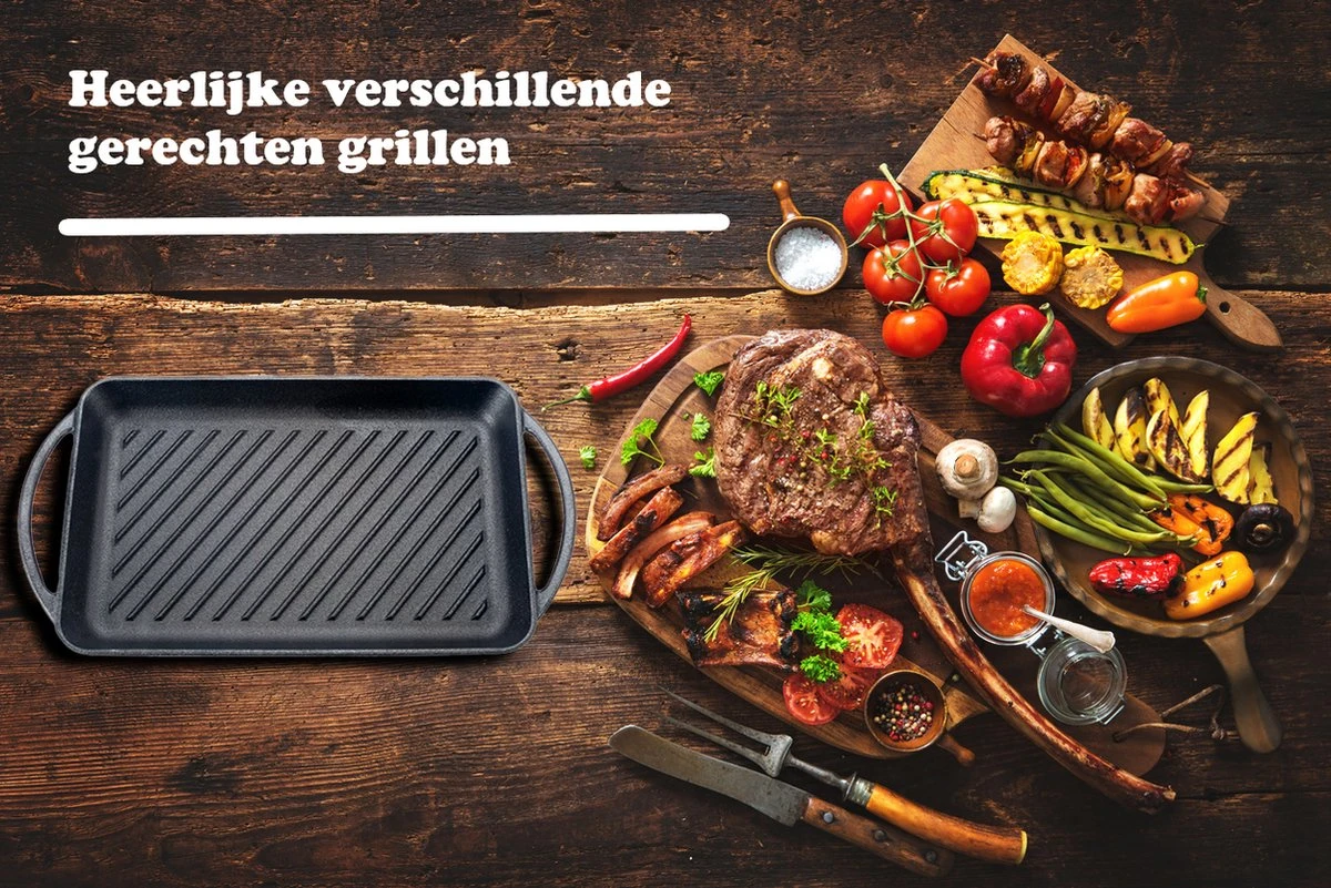 Kicinn Grillplaat - Gietijzer - Geëmailleerd - Incl. Accessoires - Ø 33 X 21.8 Cm (LxB) 6 Kicinn Grillplaat - Gietijzer - Geëmailleerd - Incl. Accessoires - Ø 33 X 21.8 Cm (LxB) - Afbeelding 6
