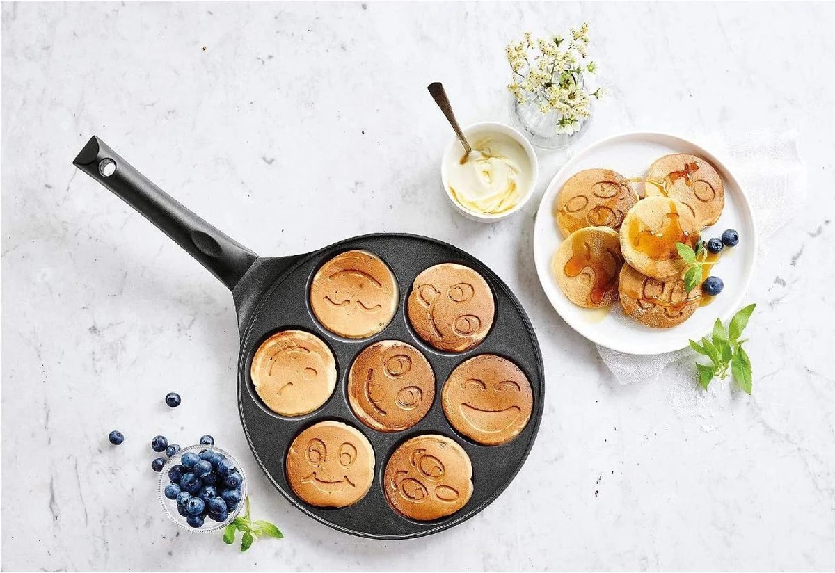 Royal Swiss Crêpemaker - Pancake Pannenkoeken 7 Kop - Marmeren Anti Aanbaklaag Met Smiley 3 Royal Swiss Crêpemaker - Pancake Pannenkoeken 7 Kop - Marmeren Anti Aanbaklaag Met Smiley - Afbeelding 3