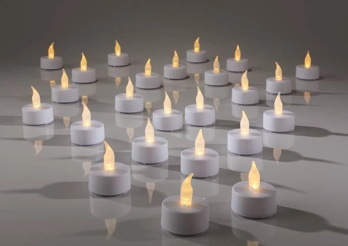 Merkloos Set Theelichtjes LED - Box Met 72 Stuks - INCLUSIEF Batterijen 3 Merkloos Set Theelichtjes LED - Box Met 72 Stuks - INCLUSIEF Batterijen - Afbeelding 3