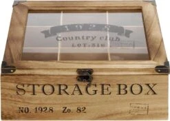 Merkloos Houten Theekist - 9-vaks Theedoos -Aanbiedingen Keukengerei Winkel 1200x853 5