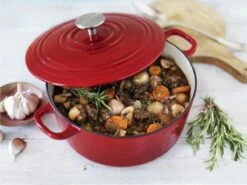 BK Bourgogne Braadpan Ø 24 Cm - Rood - Gietijzer - Inductie -Aanbiedingen Keukengerei Winkel 1200x900 24