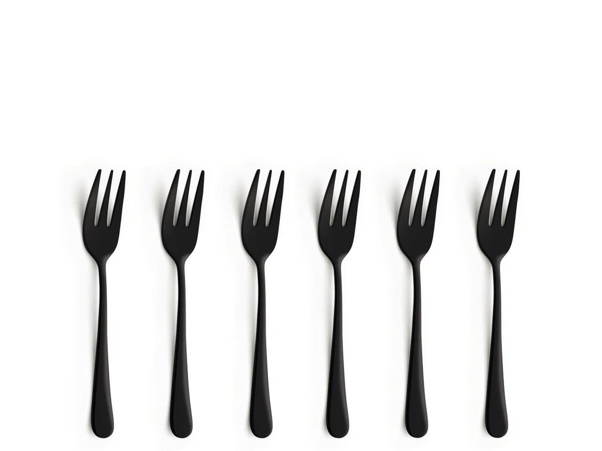 Amefa Taartvorkjes - 6 Stuks - Zwart 4 Amefa Taartvorkjes - 6 Stuks - Zwart - Afbeelding 4