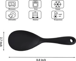 Doodadeals® Siliconen Rijstlepel - Rijst Opscheplepel - Rijstlepel Kunststof - Zwart - 1 Stuk -Aanbiedingen Keukengerei Winkel 1200x960