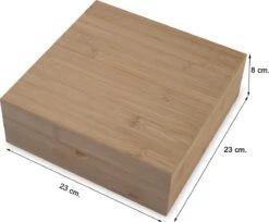 Theedoos Van ZENZYTEA® - Bamboe - Theedoos 9 Vaks - Inclusief 3 Theeblikken Voor Losse Thee - Geschikt Voor Grote & Kleine Theezakjes - Vierkant - Grote Vakken - Luxe Verpakking - Cadeau -Aanbiedingen Keukengerei Winkel 1200x990