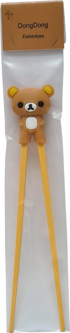 DongDong - Eetstokjes Voor Kinderen - Beer Motief - 22.5 Cm - Bruin -Aanbiedingen Keukengerei Winkel 255x1200