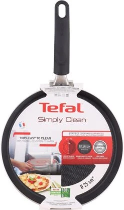 Tefal Simply Clean Pannenkoekenpan - Crêpe Pan Non-stick Coating - Pancake Pan - Titanium - Ø25 Cm - Zwart -Aanbiedingen Keukengerei Winkel 709x1200