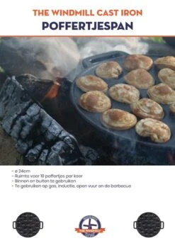 The Windmill Poffertjespan 30 Cm Gietijzer 2,3 Kg Zwart -Aanbiedingen Keukengerei Winkel 847x1200