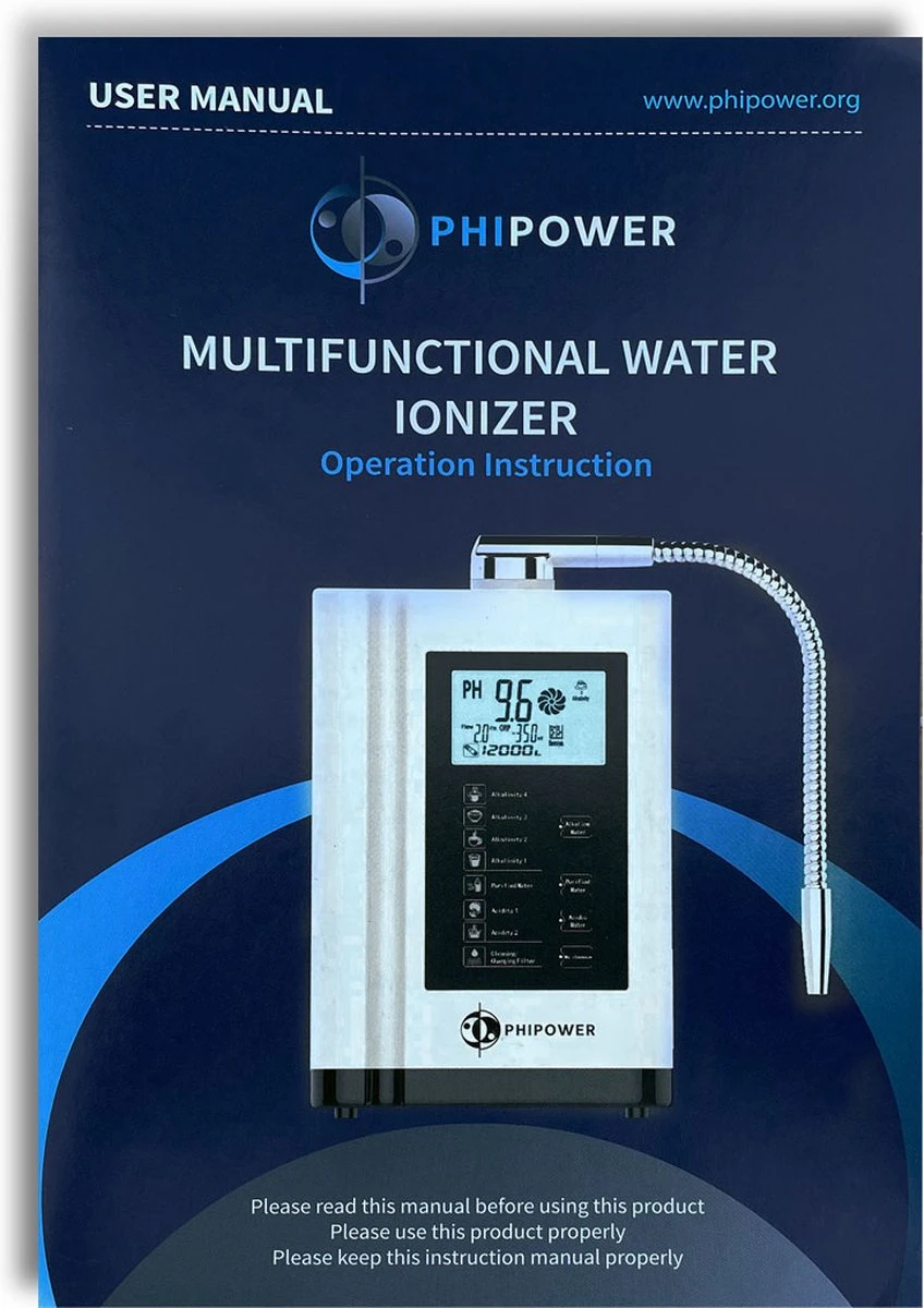 Basisch Water Generator | Water Ionisator En Zuivering | Actief Koolstoffilter | Phipower 9 Basisch Water Generator | Water Ionisator En Zuivering | Actief Koolstoffilter | Phipower - Afbeelding 9