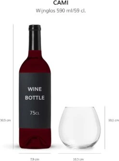 Libbey Wijnglas Cami Rood - 590 Ml / 59 Cl - 6 Stuks - Vaatwasserbestendig - Geen Voetje - Zonder Steel - Modern Trendy -Aanbiedingen Keukengerei Winkel 887x1200