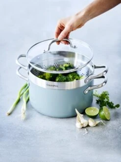 GreenPan Mayflower Pannenset - 5-delig + 5 Accessoires - Lichtblauw - Inductie - PFAS-vrij -Aanbiedingen Keukengerei Winkel 899x1200 5