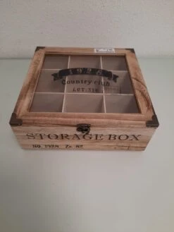 Merkloos Houten Theekist - 9-vaks Theedoos -Aanbiedingen Keukengerei Winkel 900x1200 26