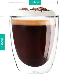 Luxe Dubbelwandige Koffieglazen - Latte Macchiato Glazen - Cappuccino Glazen - 300 ML - Set Van 6 -Aanbiedingen Keukengerei Winkel 963x1200