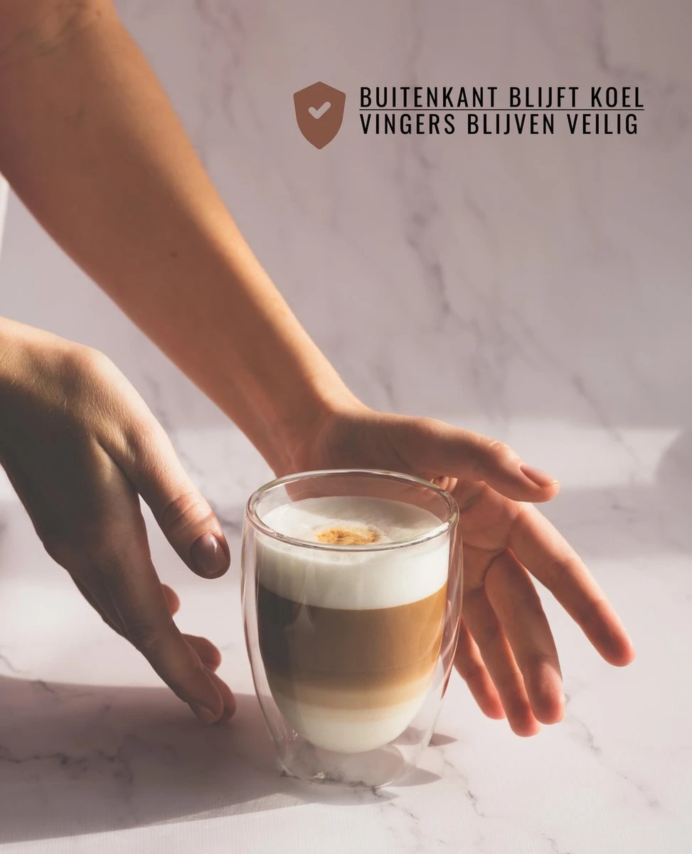 Latte Macchiato Glazen - Dubbelwandige Koffieglazen - Theeglazen - Cappuccino Glazen- 2 Stuks - 300ML 7 Latte Macchiato Glazen - Dubbelwandige Koffieglazen - Theeglazen - Cappuccino Glazen- 2 Stuks - 300ML - Afbeelding 7